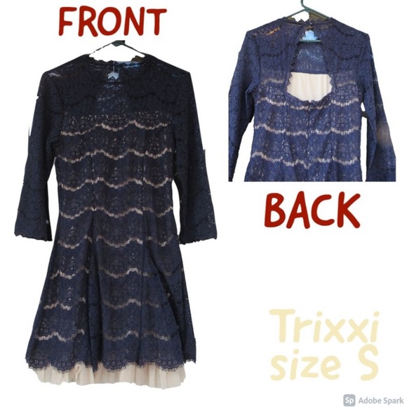 Relist 3/8 Trixxi boho vibe lace dress cutout in back dress S jrs - Picture 4 of 16